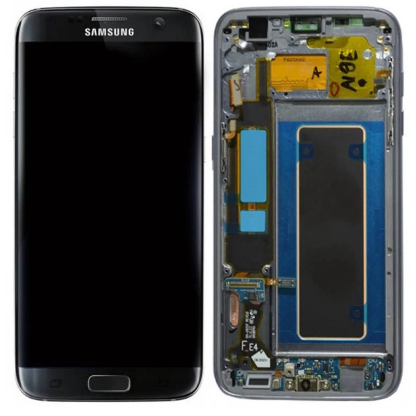 Дисплей для Samsung G935 Galaxy S7 Edge з сенсорним склом в рамці (Чорний онікс) Оригінал Китай