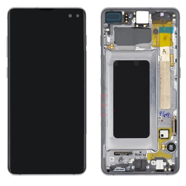 Дисплей для Samsung G975 Galaxy S10 Plus (GH82-18849A) с сенсорным стеклом в рамке (Черный) Сервисный ориг