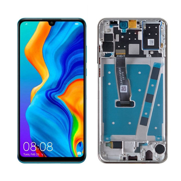 Дисплей телефону для Huawei P30 Lite (24MP) | Nova 4e з сенсорним склом в рамці (Чорний) Оригінал Китай