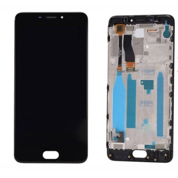 Дисплей для телефона Meizu M5 Note (M621) с сенсорным стеклом в рамке (Черный) Оригинал Китай