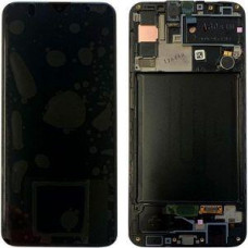 Дисплей для Samsung SM-A307F Galaxy A30s (2019) с сенсорным стеклом в рамке (Черный) Сервисный оригинал