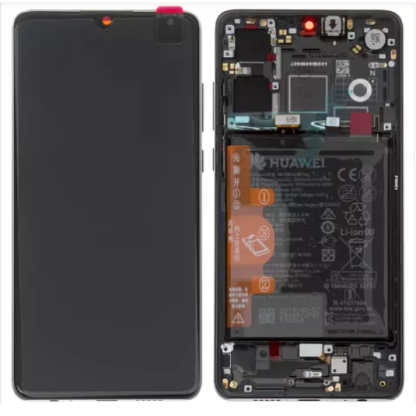Дисплей для телефона Huawei P30 с сенсорным стеклом в рамке с аккумулятором (Черный) Оригинал Китай