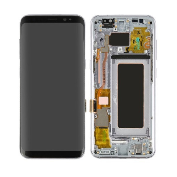Дисплей для Samsung G950 Galaxy S8 с сенсорным стеклом в рамке (Серебристый) Сервисный оригинал