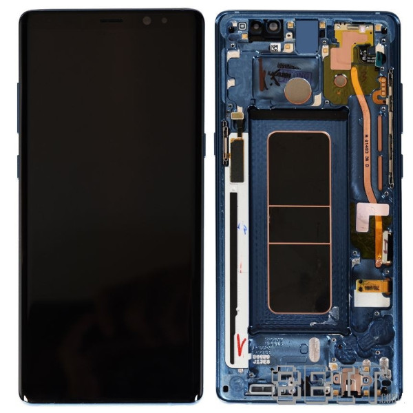 Дисплей для Samsung N950 Galaxy Note 8 с сенсорным стеклом в рамке (Голубой) Оригинал Китай