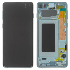 Дисплей для Samsung G973 Galaxy S10 Prism с сенсорным стеклом в рамке (Зеленый) Сервисный оригинал