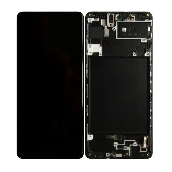 Дисплей Samsung SM-A715F Galaxy A71 (2020) с сенсорным стеклом в рамке (Черный) Сервисный оригинал