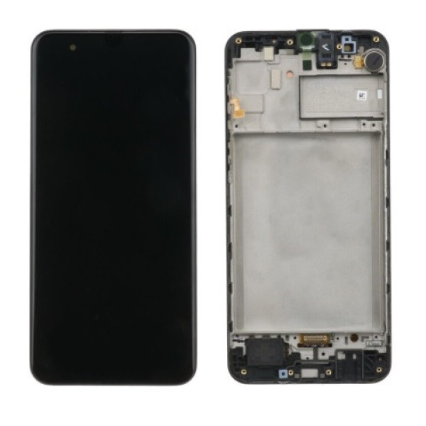 Дисплей для Samsung M315 Galaxy M31 (2020) з сенсорним склом в рамці (Чорний) Сервісний оригінал
