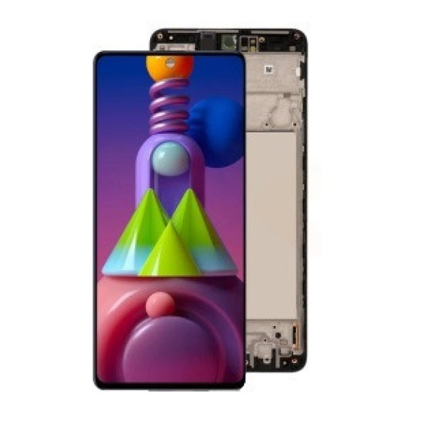 Дисплей для телефона Samsung M515 Galaxy M51 с сенсором в рамке (Черный) OLED