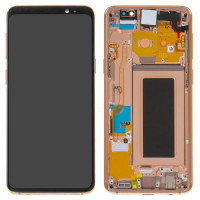 Дисплей для Samsung G960 Galaxy S9 с сенсорным стеклом в рамке (Золотой) Сервисный оригинал