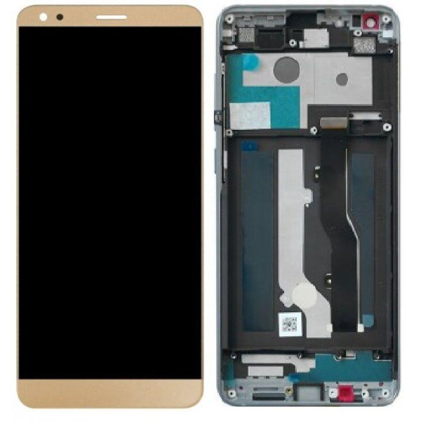Дисплей для ZTE V9 з сенсорним склом в рамці (Золотий) Оригінал Китай
