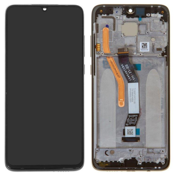Дисплей для телефона Xiaomi RedMi Note 8 Pro с сенсорным стеклом (Черный) в рамке (Серой) Оригинал Китай