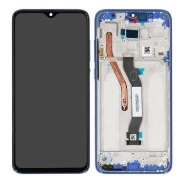 Дисплей для телефона Xiaomi RedMi Note 8 Pro с сенсорным стеклом (Черный) в рамке (Серой) Оригинал Китай