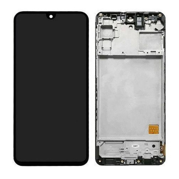 Дисплей для Samsung M317 Galaxy M31s | GH81-13736A з сенсорним склом в рамці (Чорний) Сервісний оригінал