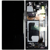 Дисплей для Samsung N985 Galaxy Note 20 Ultra с сенсорным стеклом в рамке (Черный) Сервисный оригинал