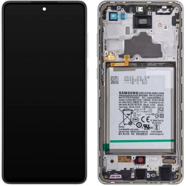 Дисплей Samsung A725 Galaxy A72 (2021) с сенсором в рамке (Белый) Сервисный оригинал