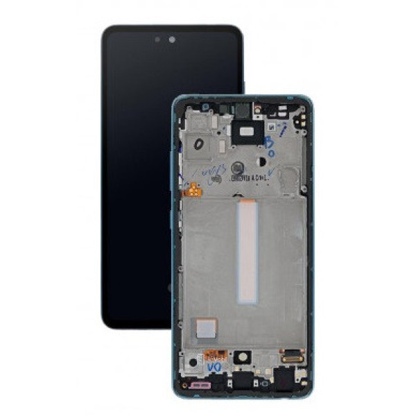 Дисплей для Samsung A525 Galaxy A52 2021 | GH82-25524B  с сенсорным стеклом в рамке (Голубой) Сервисный оригинал
