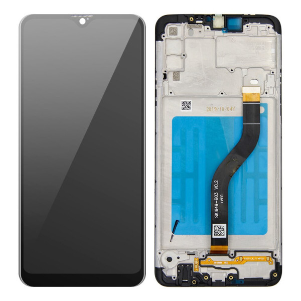 Дисплей для Samsung A207 Galaxy A20s (2019) | GH81-17774A с сенсорным стеклом в рамке (Черный) Сервисный оригинал