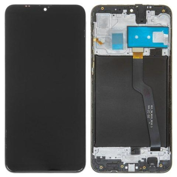 Дисплей для Samsung A10 2019 | A105 | M10 2019 | M105 с сенсорным стеклом в рамке (Черный) Сервисный оригинал