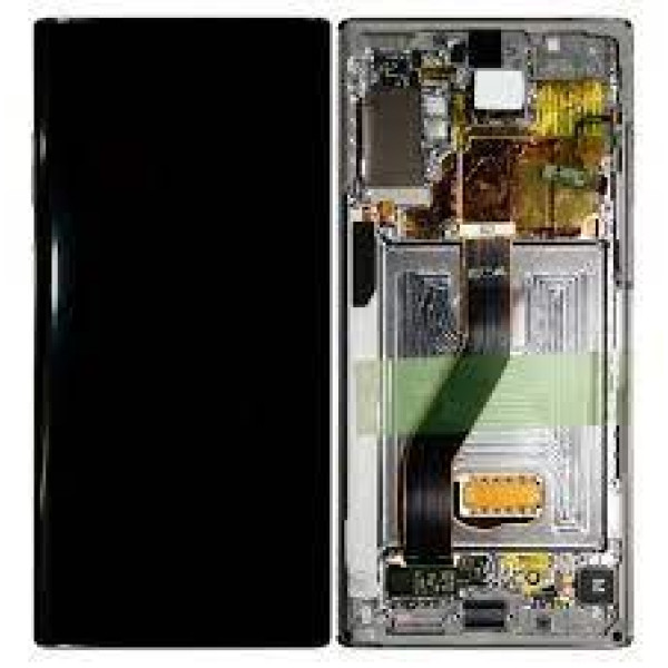Дисплей для Samsung GH82-20838C | N975 | Galaxy Note 10 Plus с сенсором в рамке (Серебряный) Сервисный оригинал