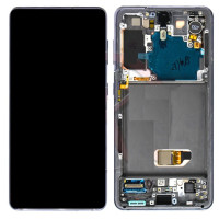 Дисплей для Samsung G991 | Galaxy S21 с сенсорным стеклом в рамке (Розовый) Сервисный оригинал