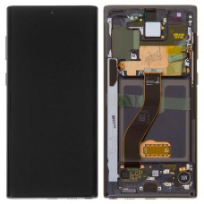 Дисплей для Samsung N970 | Galaxy Note 10 | GH82-20818С с сенсором в рамке (Серебряный) Сервисный оригинал