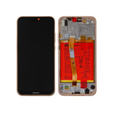 Дисплей для Huawei P20 Lite Dual Sim (ANE-L21 | ANE-LX1) | Nova 3e з сенсорним склом в рамці з акумулятором (Рожевий) Сервісний