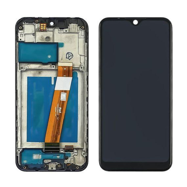 Дисплей для Samsung A015M Galaxy A01 (2020) с сенсорным стеклом в рамке (Черный) Оригинал Китай