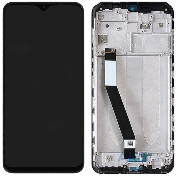 Дисплей для Xiaomi RedMi 9 з сенсорним склом в рамці (Чорний) Сервісний оригінал