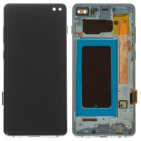 Дисплей для Samsung G975 Galaxy S10 Plus (GH82-18849J) з сенсорним склом в рамці (Біла кераміка) Сервісний ориг