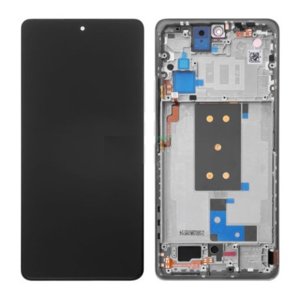 Дисплей для Xiaomi 11T с сенсорным стеклом в рамке (Серый) Сервисный оригинал