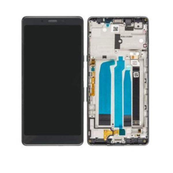 Дисплей для Sony I4312 Xperia L3 с сенсорным стеклом, сканером отпечатка пальца и корпусной рамкой (Черный)
