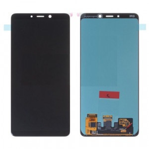 Дисплей для Samsung A920 | Galaxy A9 2018 с сенсорным стеклом в рамке (Черный) Amoled (small glass)