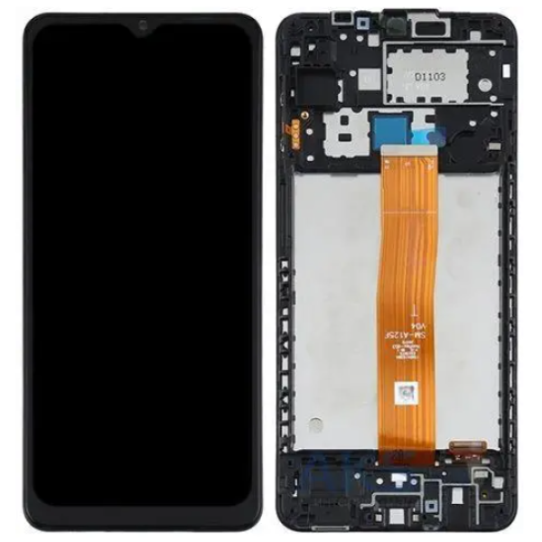 Дисплей для Samsung A125 Galaxy A12 (rev. A125F v0.1) с сенсорным стеклом в рамке (Черный) Оригинал Китай