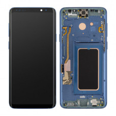 Дисплей для Samsung G965 Galaxy S9 Plus с сенсорным стеклом в рамке (Синий) Сервисный оригинал