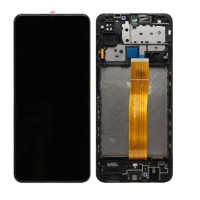 Дисплей Samsung M127 Galaxy M12 (rev. M127F v0.1) с сенсорным стеклом в рамке (Черный) Оригинал Китай