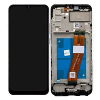 Дисплей для Samsung SM-A025G Galaxy A02s (2021) (163x72,5мм) з сенсорним склом в рамці (Чорний) Сервісний оригінал