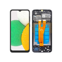 Дисплей для Samsung A032 Galaxy A03 Core (2021) с сенсорным стеклом в рамке (Черный) Сервисный оригинал