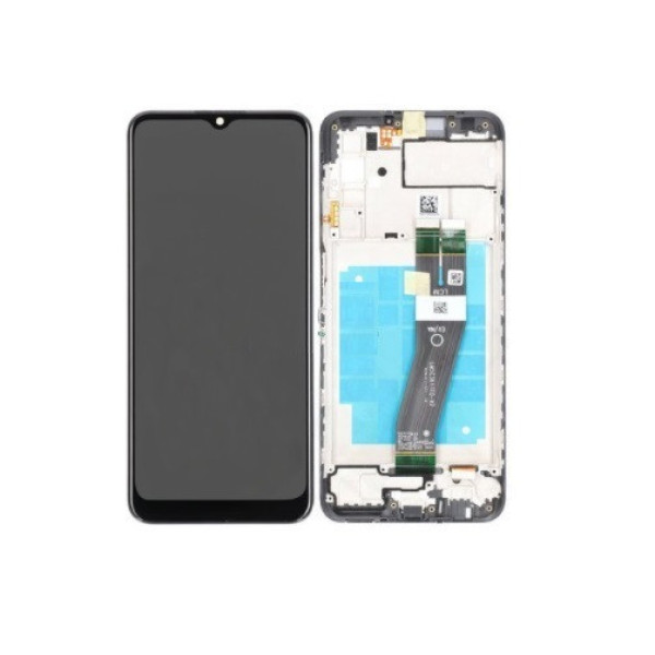 Дисплей для Samsung SM-A037G Galaxy A03s (2021) (чёрный шлейф) с сенсорным стеклом в рамке (Чёрный) Сервисный оригинал
