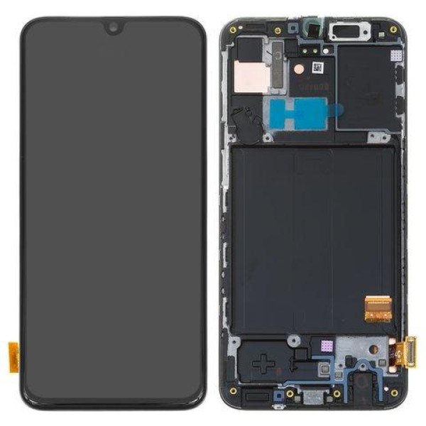 Дисплей для Samsung A405 Galaxy A40 2019 (GH82-19672A) с сенсорным стеклом в рамке (Черный) Сервисный оригинал