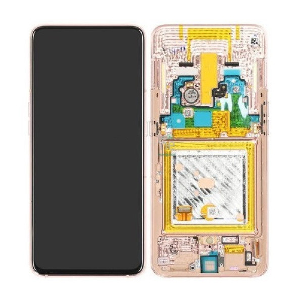 Дисплей для SM-A805F Galaxy A80 (2019) с сенсором в рамке (Золотистый) Сервисный оригинал