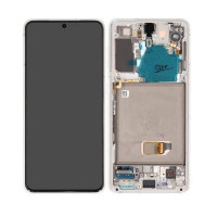 Дисплей для Samsung G991 Galaxy S21 с сенсорным стеклом в рамке (Белый) Сервисный оригинал