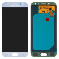 Дисплей для Samsung J530 Galaxy J5 2017 з сенсорним склом (Срібний) AMOLED (small glass)