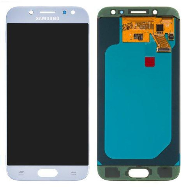 Дисплей для Samsung J530 Galaxy J5 2017 с сенсорным стеклом (Серебряный) AMOLED (small glass)