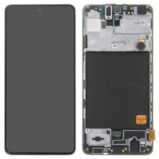Дисплей для телефона Samsung A51 2020 | A515 с сенсорным стеклом в рамке (Черный) original size lcd OLED