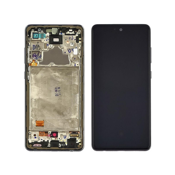 Дисплей для Samsung A725 Galaxy A72 (2021) (Small LCD) с сенсорным стеклом и рамкой (Черный) OLED