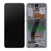 Дисплей для Samsung G980 Galaxy S20 Cosmic Grey | GH82-22131A с сенсорным стеклом в рамке (Серый) Оригинал Китай