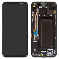 Дисплей для Samsung G955F Galaxy S8 Plus з сенсорним склом в рамці (Чорний) Сервісний оригінал