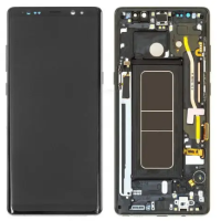 Дисплей для Samsung N950 Galaxy Note 8 з сенсорним склом в рамці (Сірий) Сервісний оригінал