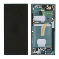 Дисплей для Samsung SM-S908 Galaxy S22 Ultra (2022) с сенсором в рамке (Зеленый) Сервисный оригинал