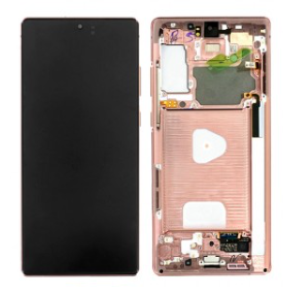 Дисплей для Samsung GH82-23495B N980 | N981 Galaxy Note 20 c сенсорним склом в рамці (Бронзовий) Сервісный оригінал